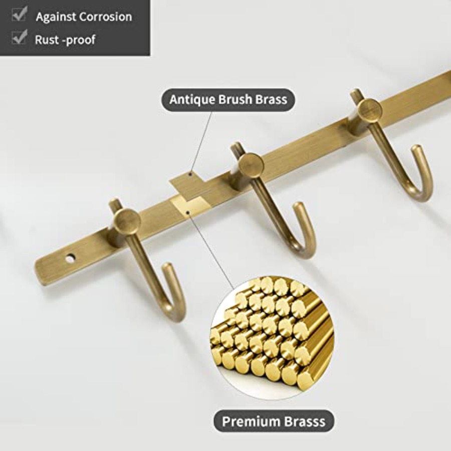 Brass Hook Rack, Bathroom Towe - Antique Brass Hook recension och pris