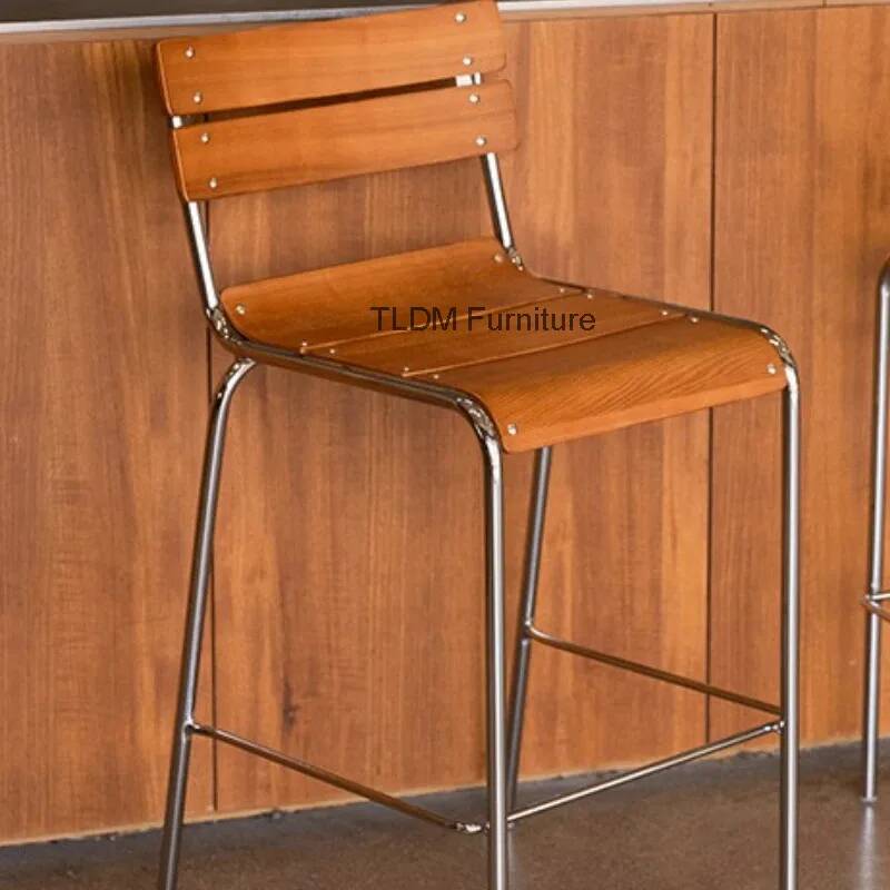 Wooden Light Luxury Bar Chairs - Interior Design Of Cafe recension och pris