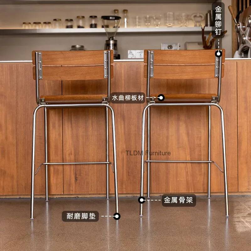 Wooden Light Luxury Bar Chairs - Interior Design Of Cafe recension och pris