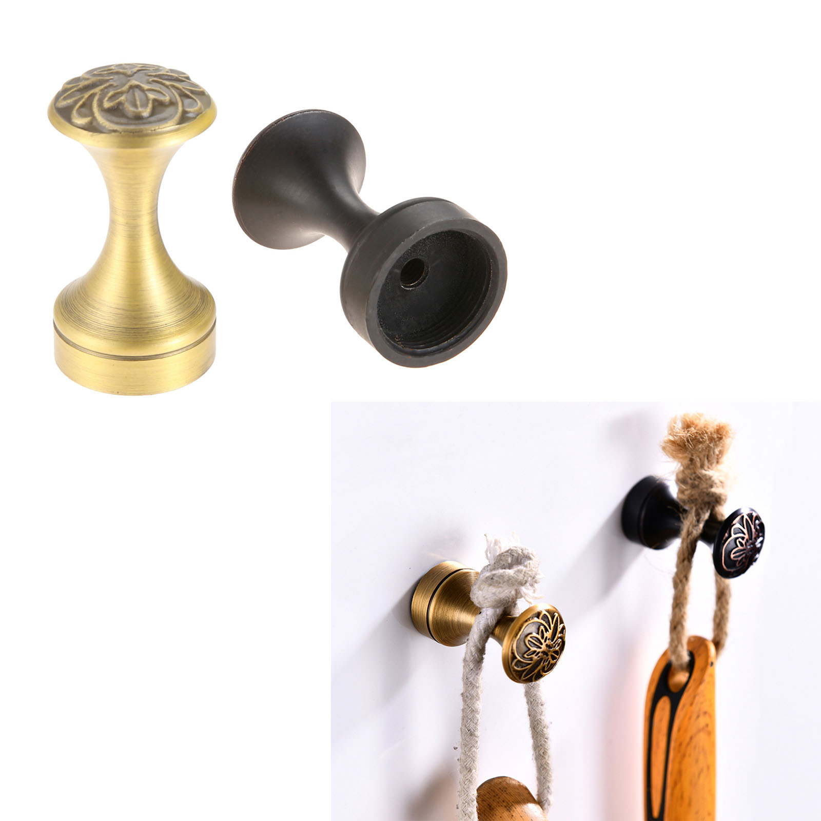 1pc Vintage Wall Mounted Hook  - Antique Brass Hook recension och pris