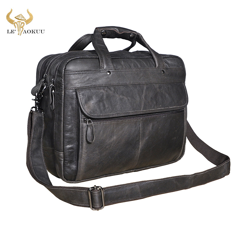 Men Genuine Leather Retro Gray - Interior Design Portfolio recension och pris